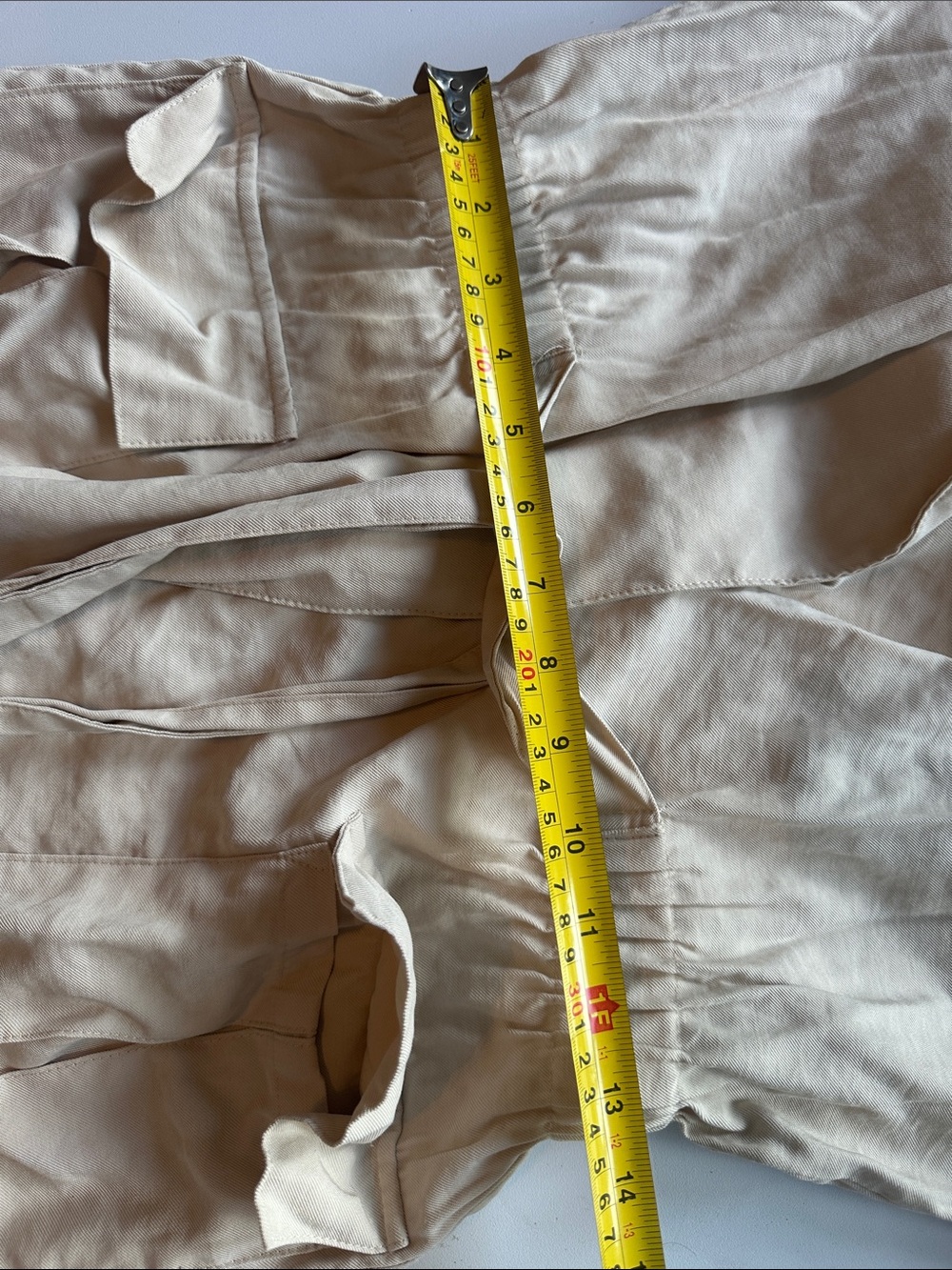 Women’s Cream Tie-Waist Utility Jacket with Front Flap Pockets - Picture 12 of 14